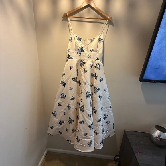 BHLDN Gabriella A-Line Duchess Satin Midi Dress - Picture 4 of 7